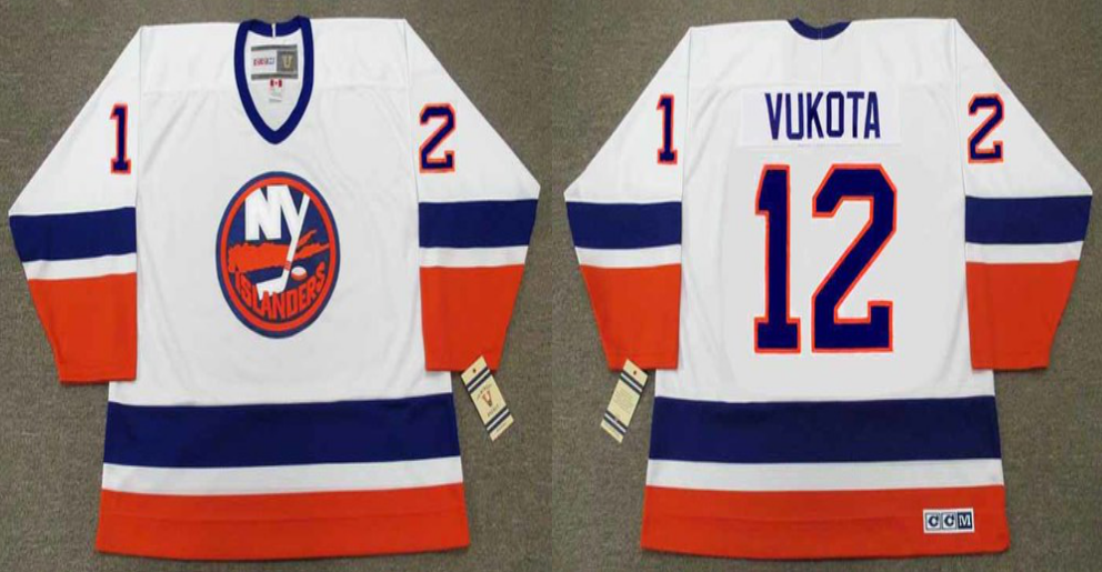 2019 Men New York Islanders #12 Vukota white CCM NHL jersey
